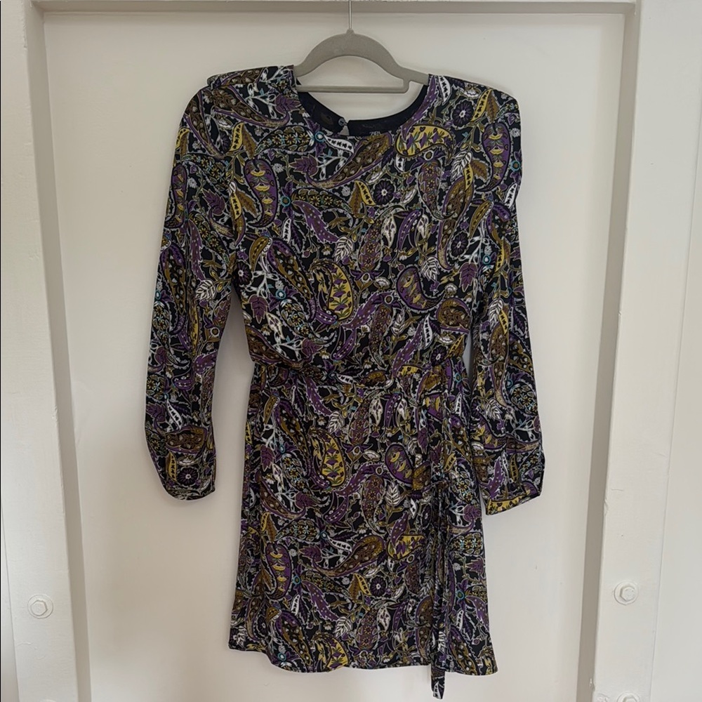 Zara Multicolor Paisley Long Sleeve Dress